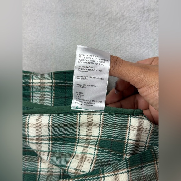 Urban Outfitters Pleated Mini Skirt X Small Green Plaid School Preppy Academia - Picture 6 of 14